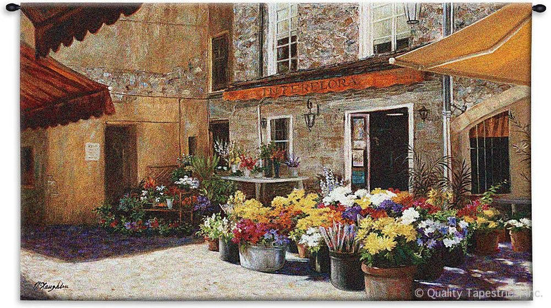 European Flower Shop Wall Tapestry