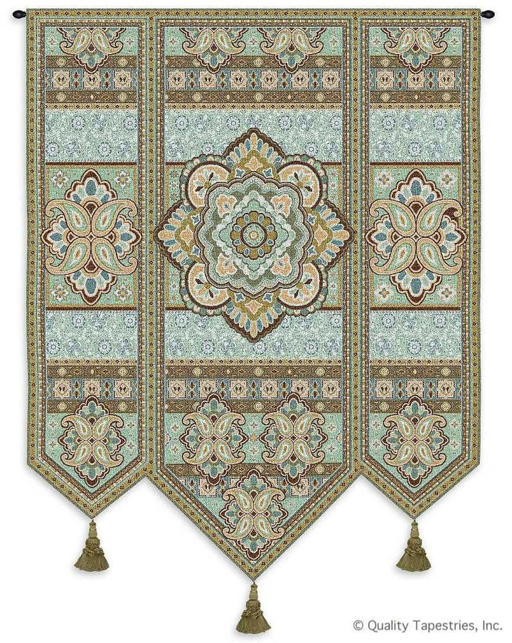 Indian Masala Mint Motif Wall Tapestry