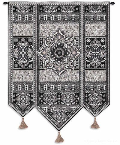 Indian Black & White Motif Wall Tapestry