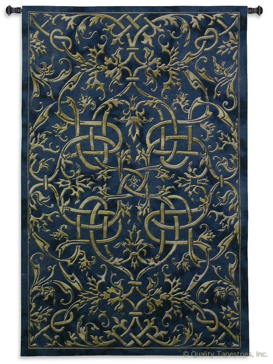 Scrolling Motif II Blue Wall Tapestry