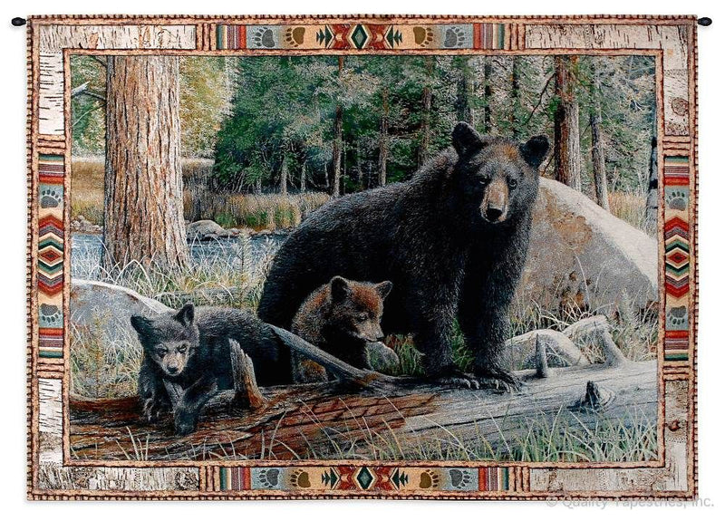Mother Bear & Cubs Wall Tapestry