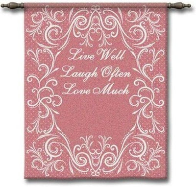 Live Well Pink Wall Tapestry