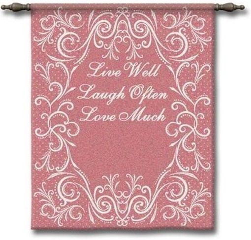 Live Well Pink Wall Tapestry
