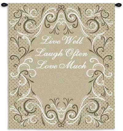 Live Well Taupe Wall Tapestry