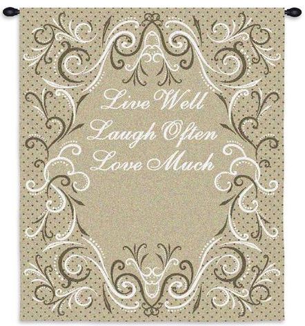 Live Well Taupe Wall Tapestry