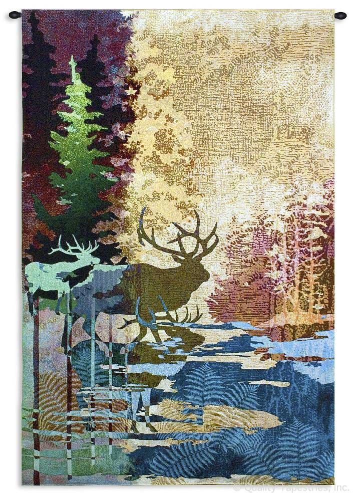 Silhouettes Among the Trees Wall Tapestry