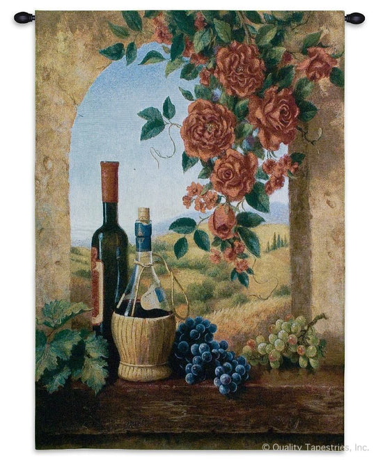European Rose Still Life Wall Tapestry