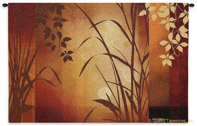 Red Leaf Silhouettes Wall Tapestry