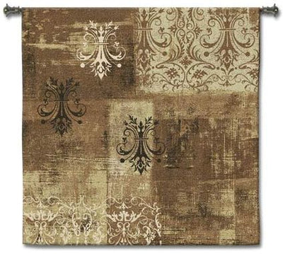 Damask Flax Square Wall Tapestry
