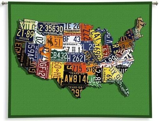 US License Plates I Wall Tapestry