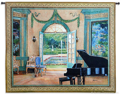 Music Room Monet Grand Piano Wall Tapestry