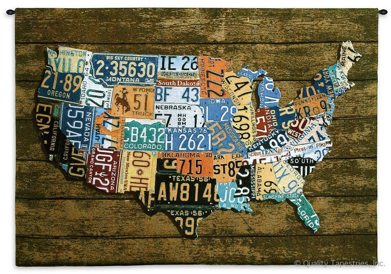US License Plates III Wall Tapestry