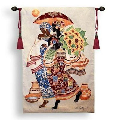African Woman at the Market Wall Tapestry