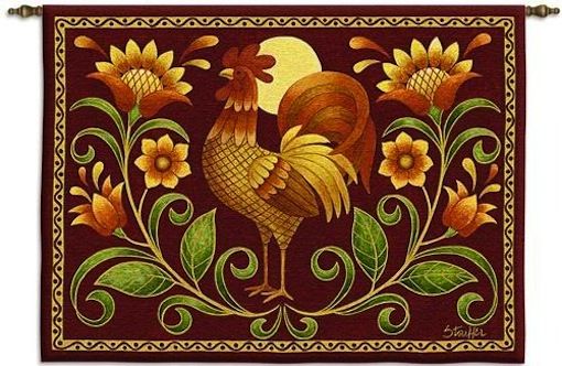Rooster & Sunflowers Wall Tapestry
