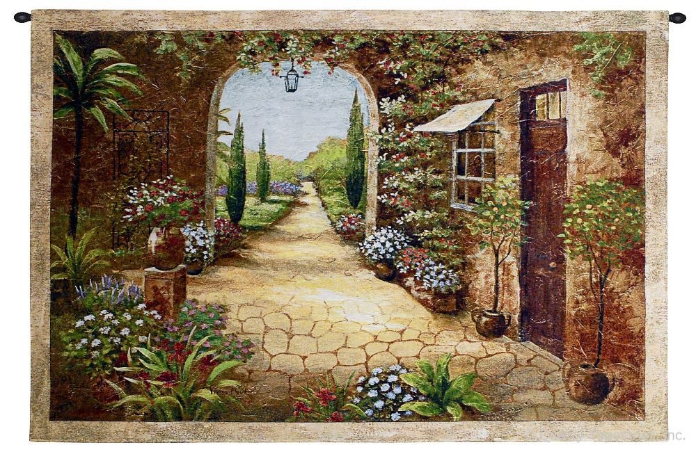 Secret Garden Stone Path Wall Tapestry