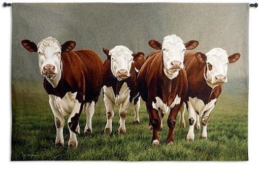Fab Four Cow Wall Tapestry