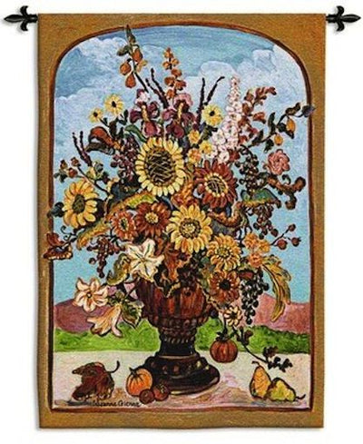 Bouquet of Flowers Under Arch Wall Tapestry