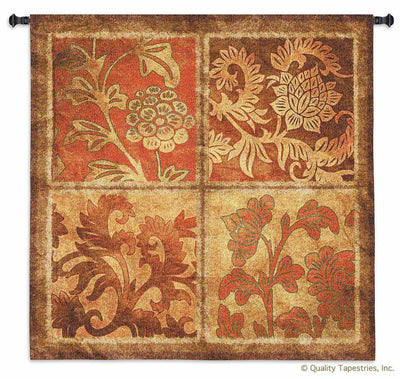 Botanical Scrolling Motif Wall Tapestry