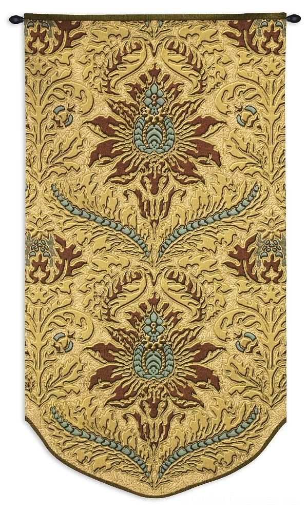 Textured Golden Motif Wall Tapestry