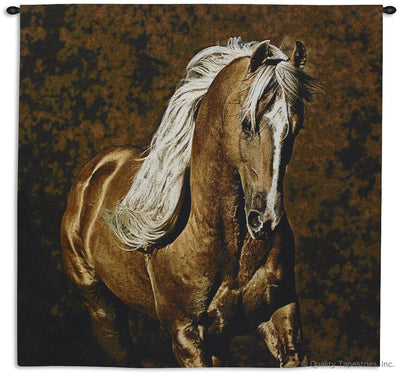 Galloping Golden Boy Horse Wall Tapestry