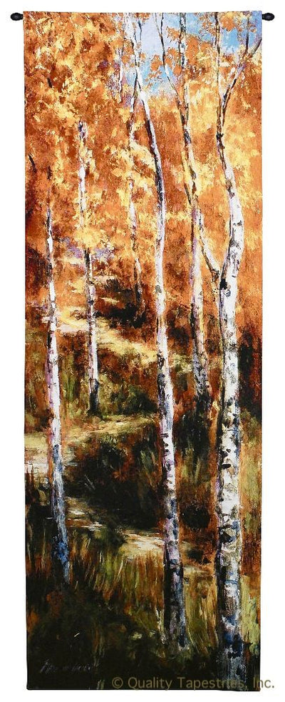 Autumn Birch Trees II Wall Tapestry