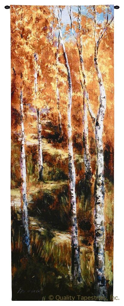 Autumn Birch Trees II Wall Tapestry