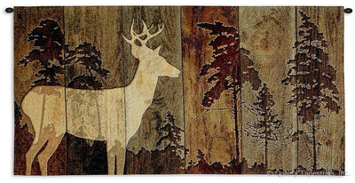 Deer Silhouette Lodge Wall Tapestry