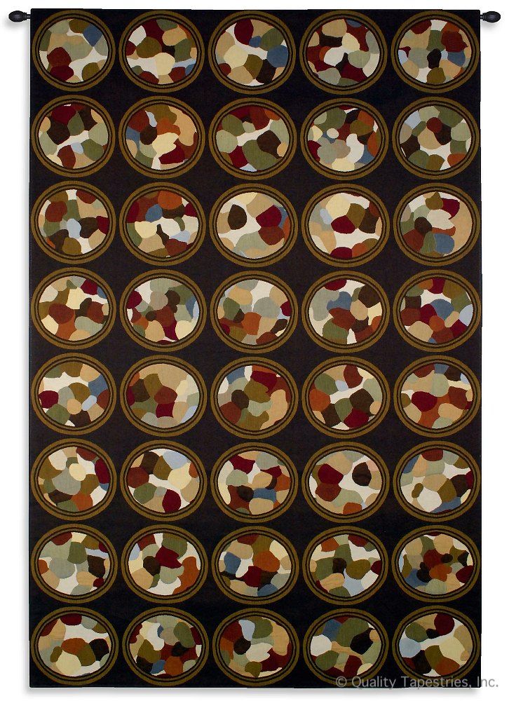 Rhythmic Circles Vertical Wall Tapestry