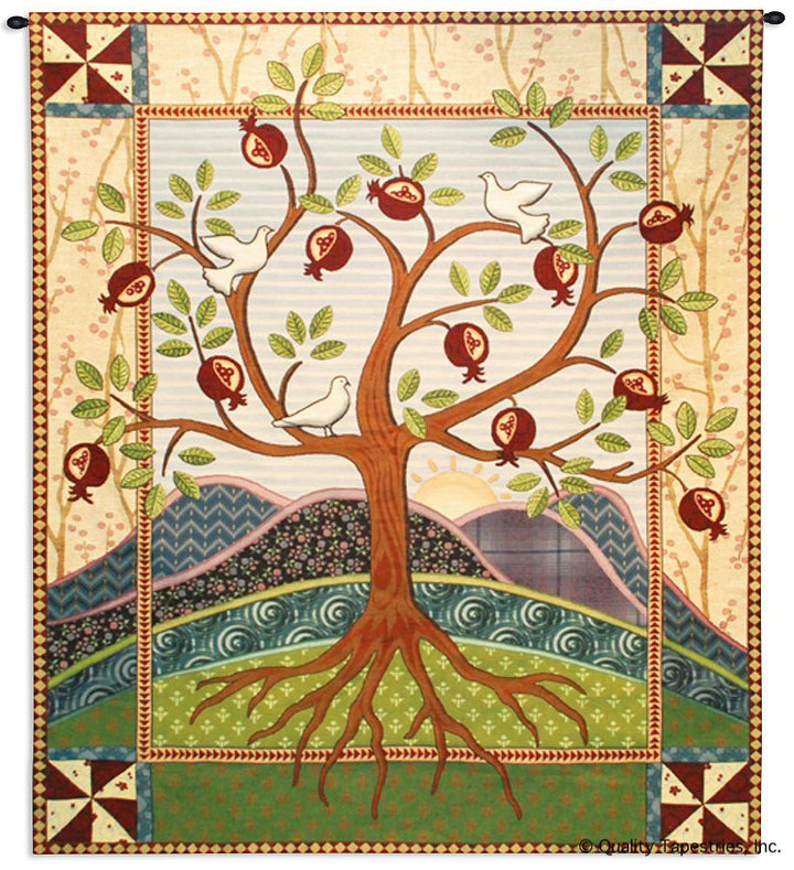 Pomegranate Tree of Life Wall Tapestry