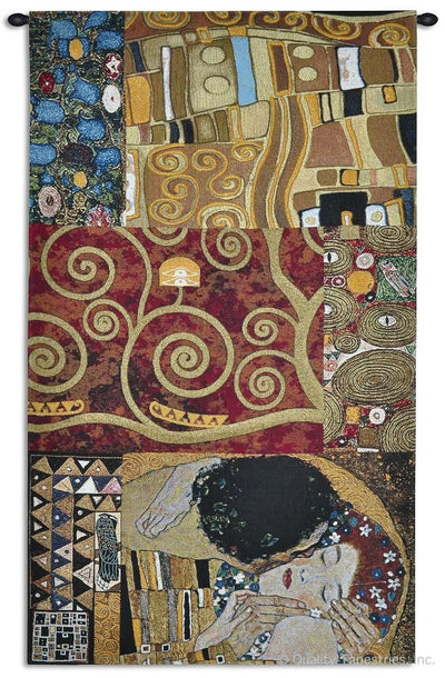 Gustav Klimt Elements to a Kiss Wall Tapestry