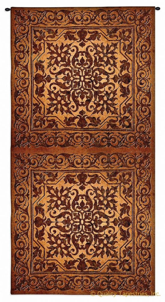 Russet Scrolls Double Tall Wall Tapestry