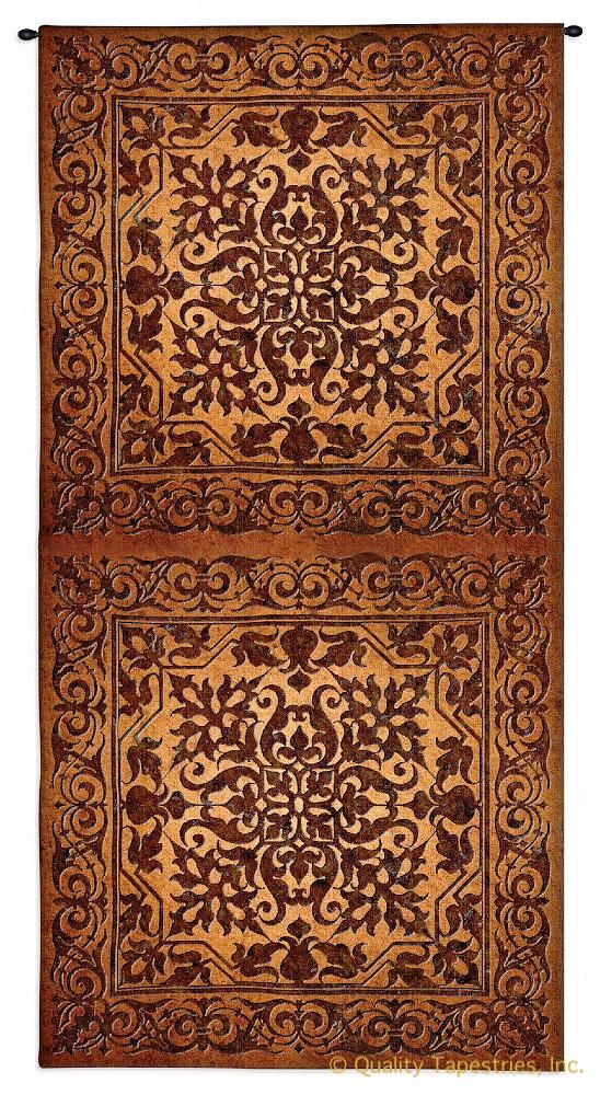 Russet Scrolls Double Tall Wall Tapestry