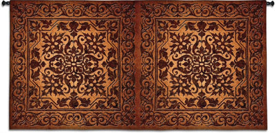 Russet Scrolls Double Wide Wall Tapestry