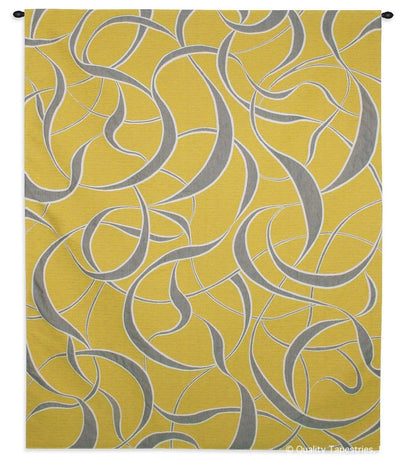 Twists and Turns Lemon Wall Tapestry