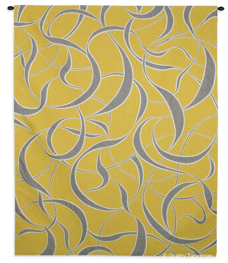 Twists and Turns Lemon Wall Tapestry
