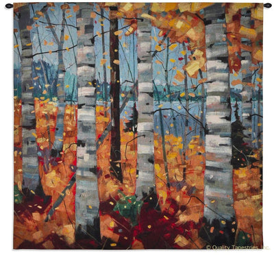 Birch Trees in Autumn Wall Tapestry