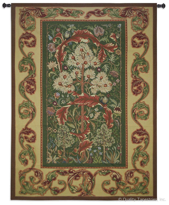Summer Quince Coral Wall Tapestry