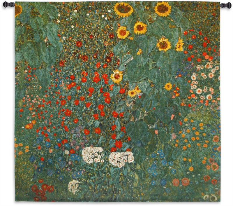 Gustav Klimt Flower Garden Wall Tapestry