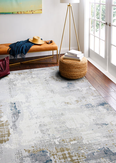 Capri Area Rug, Ivory Blue