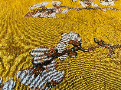 Almond Blossom Yellow Square Wall Tapestry