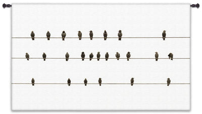 Birds on a Wire Horizontal Wall Tapestry