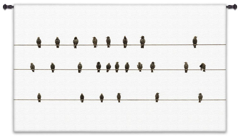 Birds on a Wire Horizontal Wall Tapestry