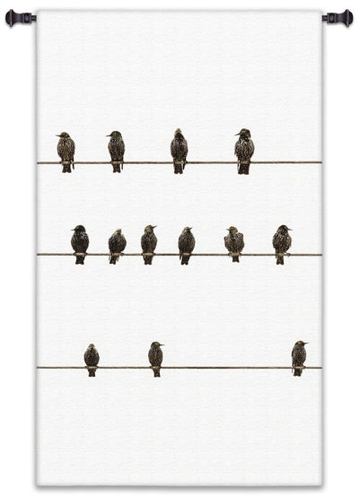 Birds on a Wire Vertical Wall Tapestry