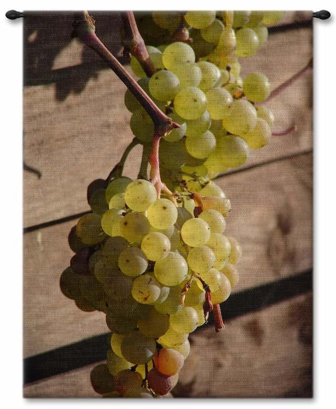 Green Grapes on the Vine Wall Tapestry