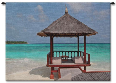 Tropical Beach Hut Wall Tapestry