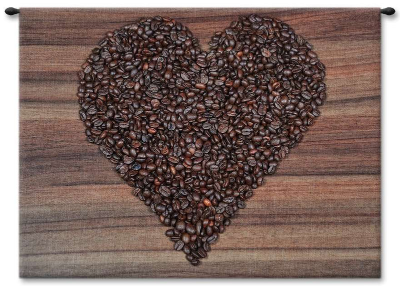 Coffee Beans Heart Wall Tapestry