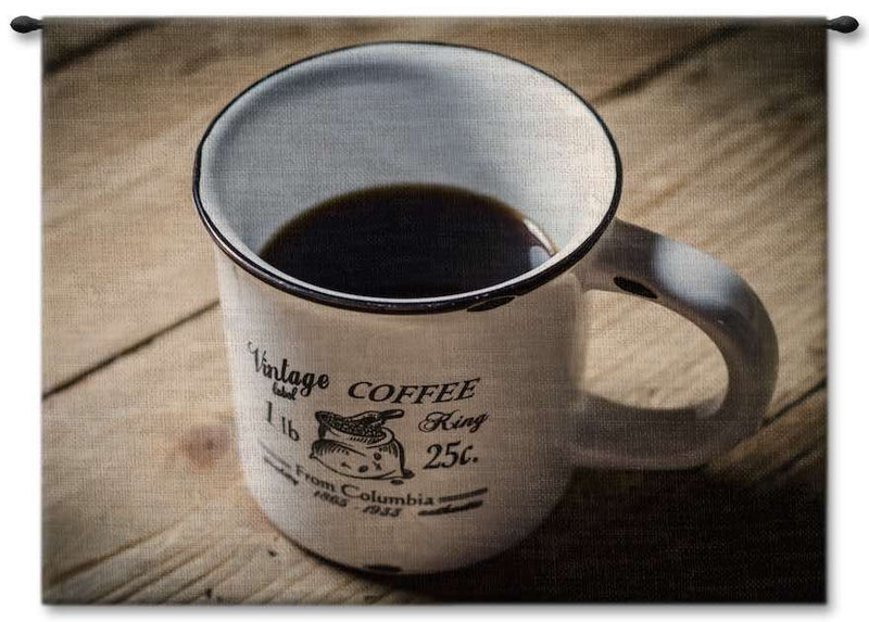 Vintage Coffee Mug Wall Tapestry