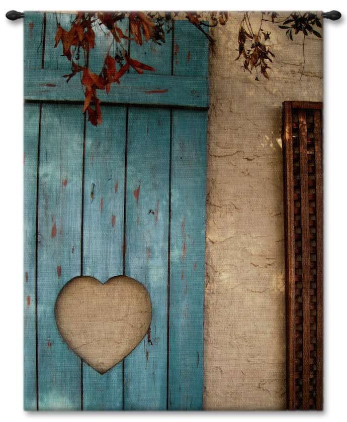 Heart of Teal I Wall Tapestry