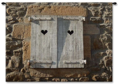 Heart Shutters Wall Tapestry