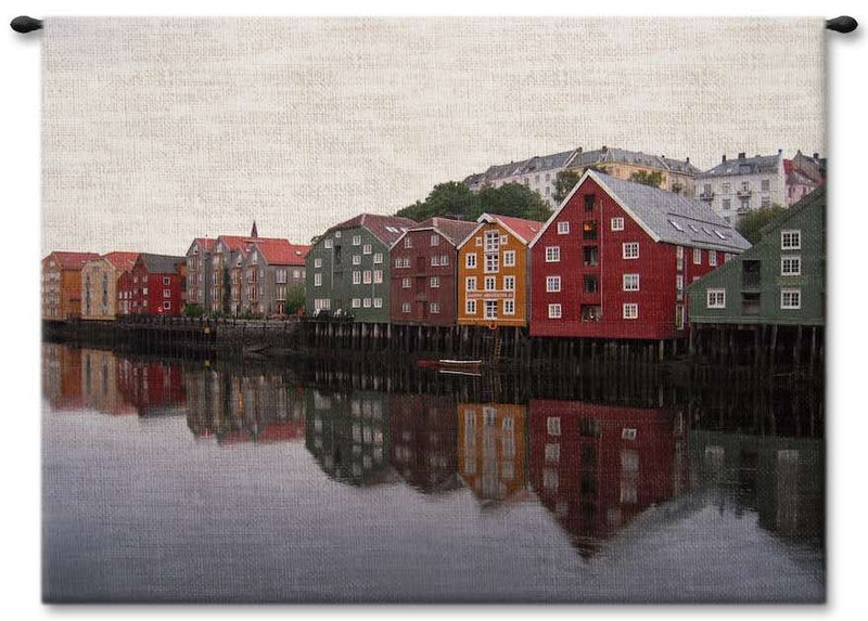 Norwegian Waterfront Wall Tapestry